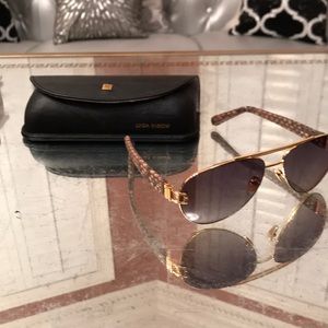 Linda Farrow Luxe Snakeskin Aviators